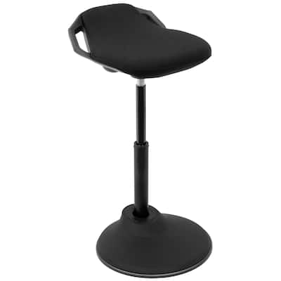Mount-It! Ergonomic Sit Stand Stool [360-deg Tilt] Height Adjustable, Leaning Chair for Standing Desk - Black
