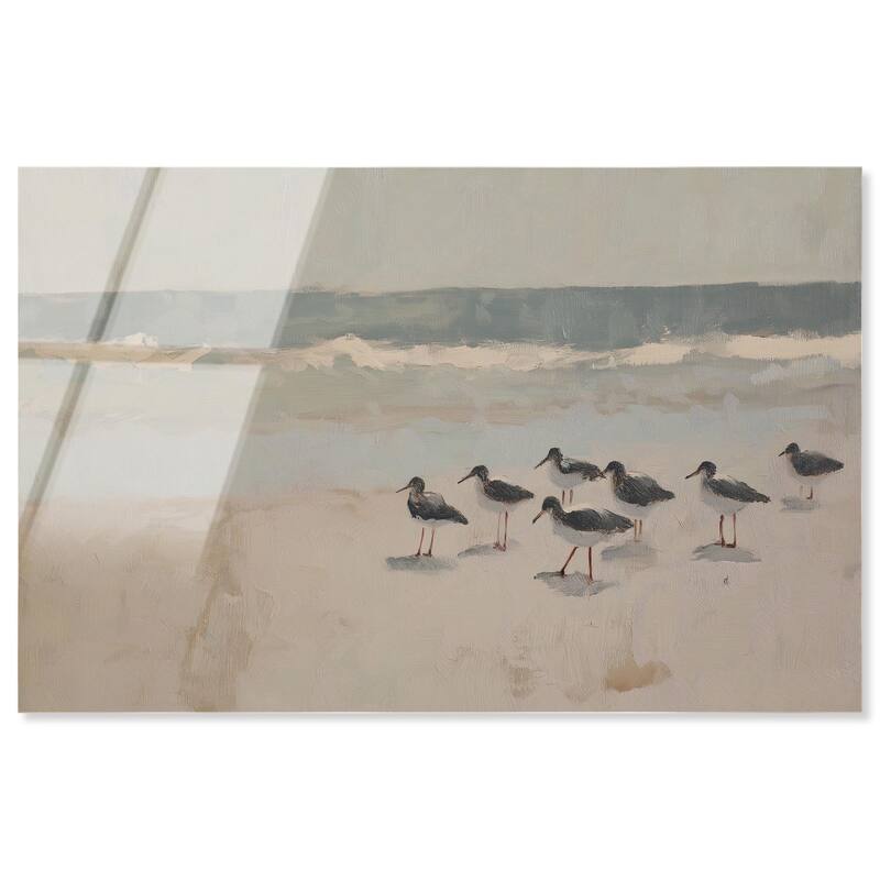 Seagulls at the Beach II Acrylic by Art Remedy, Ready to Hang - 24" x 16"