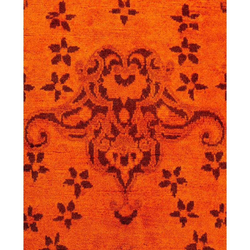Overdyed One-of-a-Kind Hand-Knotted Area Rug - Orange - 4' 7" x 7' 2"