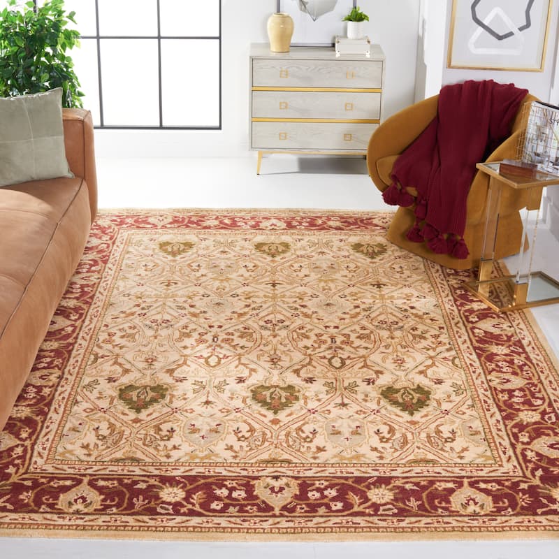 SAFAVIEH Handmade Persian Legend Pietra Traditional Oriental Wool Rug - 8'3" x 11' - Ivory/Rust