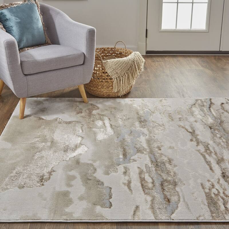 Zirun Abstract Modern Non Skid Woven Area Rug By HomeRoots