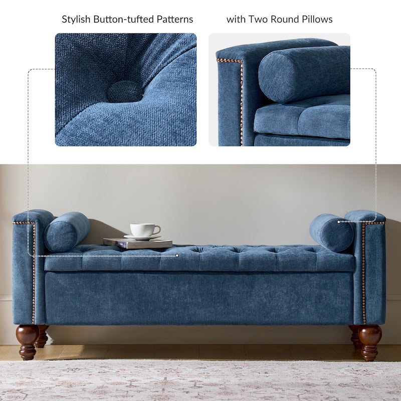 Poncio Storage solid wood legs Bench by HULALA HOME