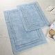 preview thumbnail 2 of 36, Superior Cotton Solid Non-slip Backing 2-Piece Bath Rug Set Light Blue