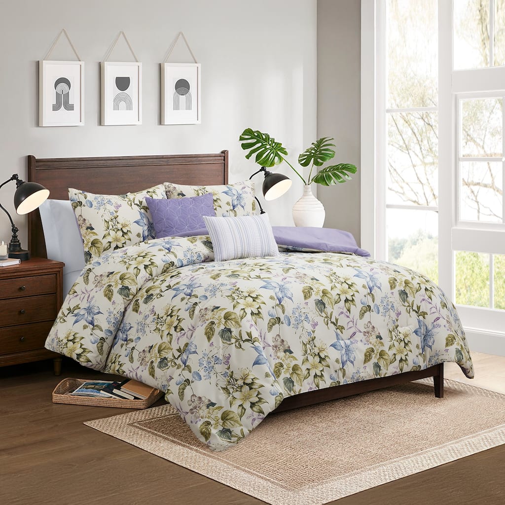 Modern Threads 5-Piece Printed Comforter Set Gabrielle - Soft, Stylish Comforter with 2 Pillow Shams and 2 Decorative Pillows