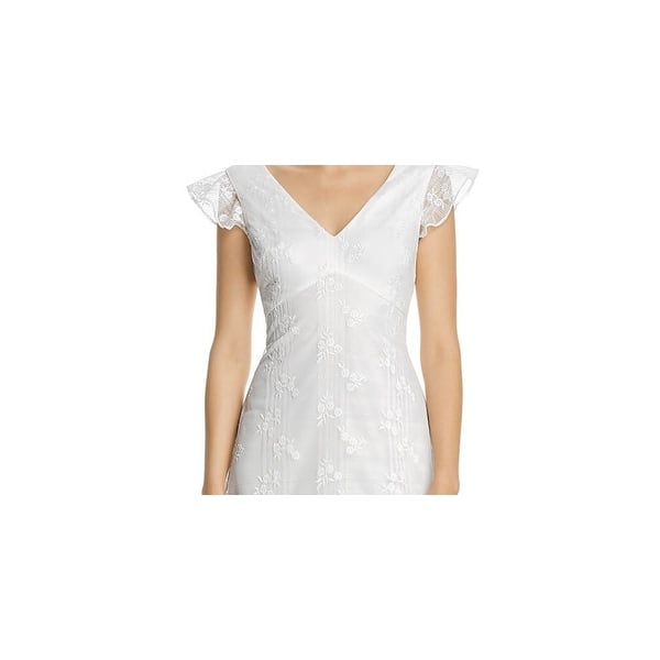 chinese dress ladies Cap Sleeve Lace Midi Dress In Ivory Nude main image 1