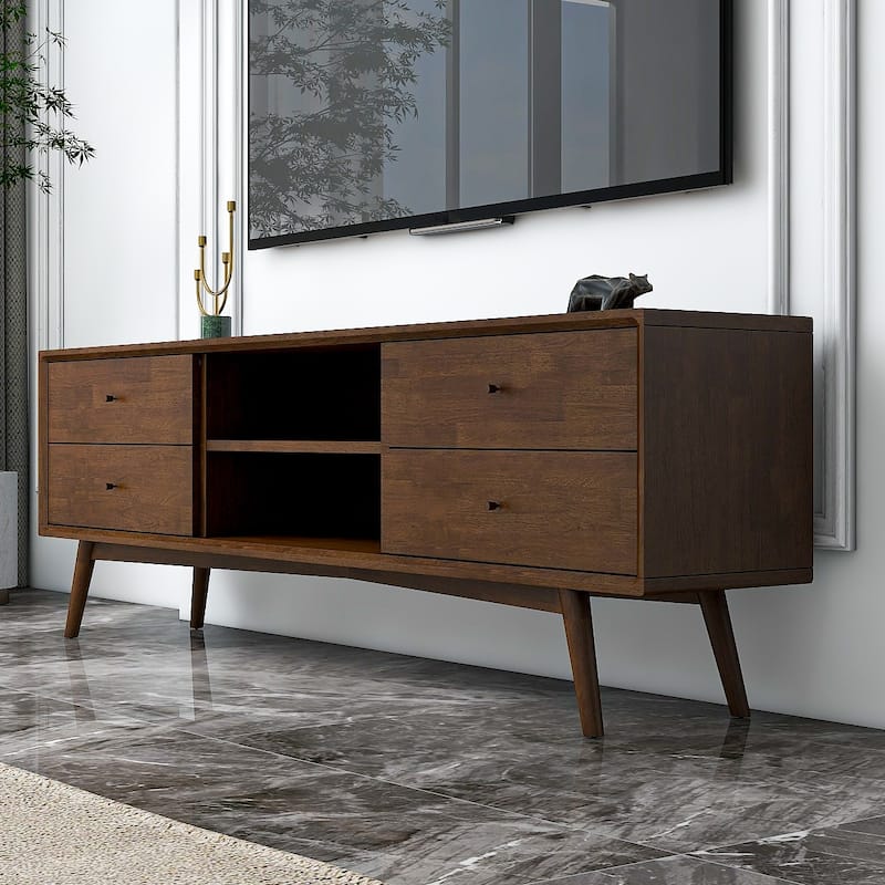 Novela Mid-Century TV Stand in Brown for TVs up to 80"