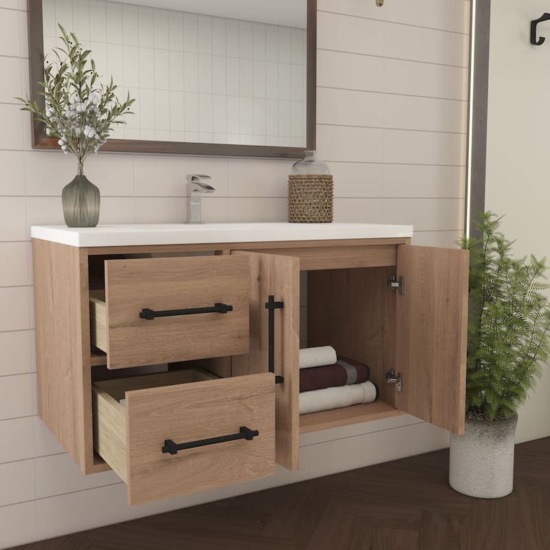 Victoria 36'' Wall-mounted Vanity (L) with Reinforced Acrylic Sink - 35.5