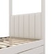 preview thumbnail 12 of 10, Traditional Modern Twin Size Upholstery Platform Bed with Storage Drawers,Extra Trundle Under-Bed,Bunk Bed with Canopy Roof