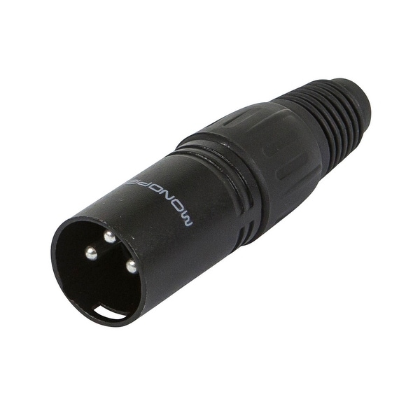 Monoprice 3-Pin Male DMX Connector - Black W/Plastic Cap & Rubber Reli ...