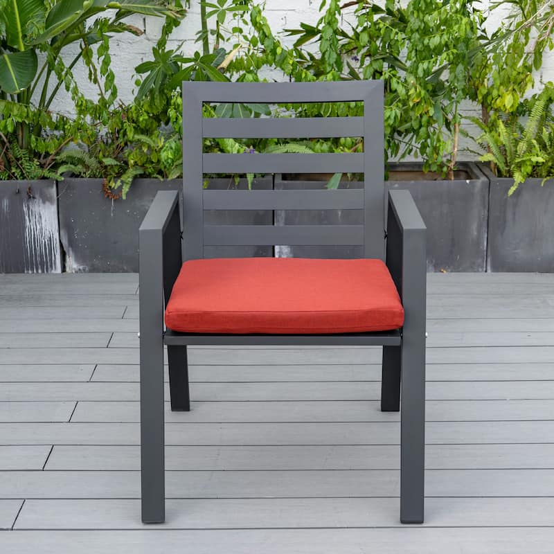 Chelsea Modern Mid-Century Patio Silhouette Aluminum Dining Chair with Olefin Fabric Cushions - 34.84
