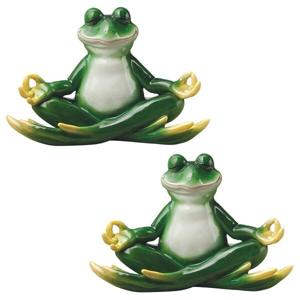 Design Toscano Strike a Pose Zen Yoga Frog Statues: Set of Two