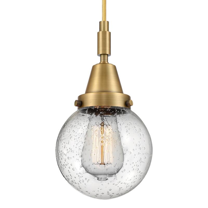 Innovations Lighting 447-1P-G204-6 Beacon 6" Wide Mini Pendant with - Brushed Brass