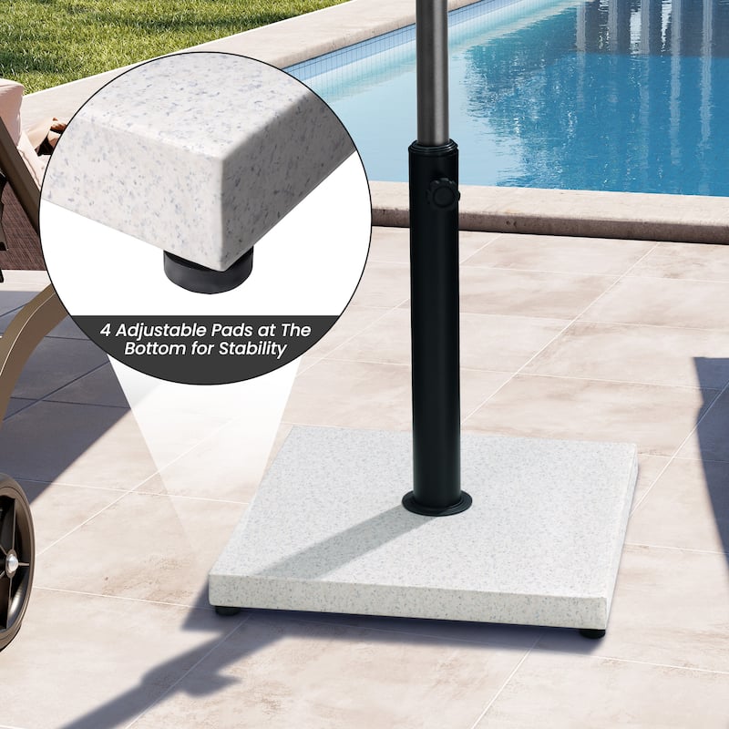 Umbrella Base Holder Square Weighted Stand for Outdoor Market Umbrella, Cement Concrete Steel