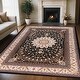preview thumbnail 1 of 9, Superior Milan Floral Medallion Washable Indoor Runner or Area Rug 10' x 14' - Black-Ivory