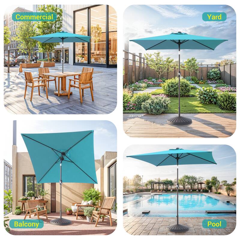 BONOSUKI 6.5x6.5Ft Patio Market Umbrella Weather-Resistant Frame