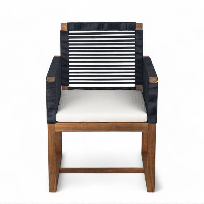 Christopher Knight Home - 7-Piece Acacia Outdoor Dining Table Set with Modern Handwoven Rope Chairs & Expandable Table