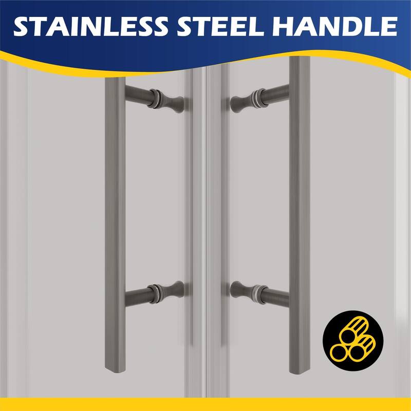 i-Homare 36 in.D x 36 in. W x 72 in. H Corner Shower Enclosure with Double Sliding Doors