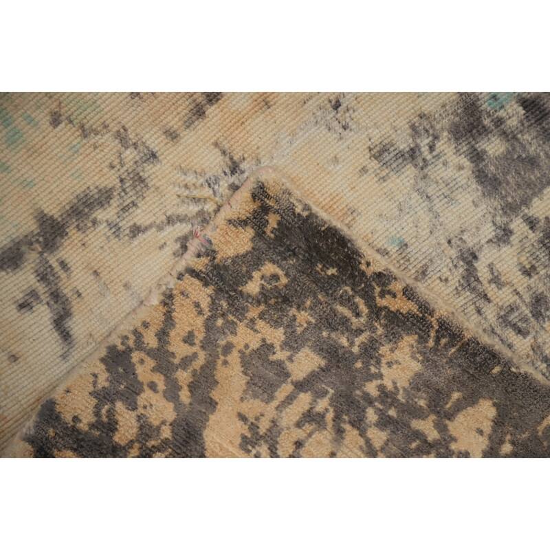 Hand Knotted Oriental Viscose Silk Carpet Modern Pictorial Oranges & Rust Abstract Area Rug - 7' 11'' X 4' 10''
