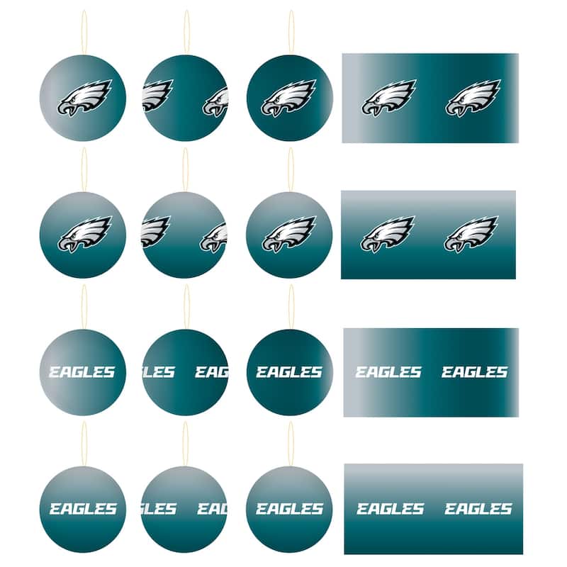 12pc Ornament Set, Philadelphia Eagles