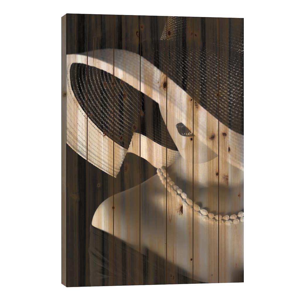 La Femme au Chapeau Print On Wood by Ruslan Bolgov - Multi-Color