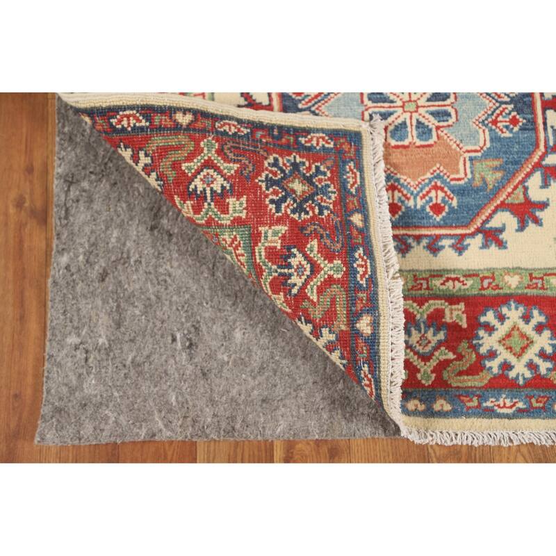 Kazak Runner Rug Hand-Knotted Beige Wool Carpet - 2'8" x 25'8"