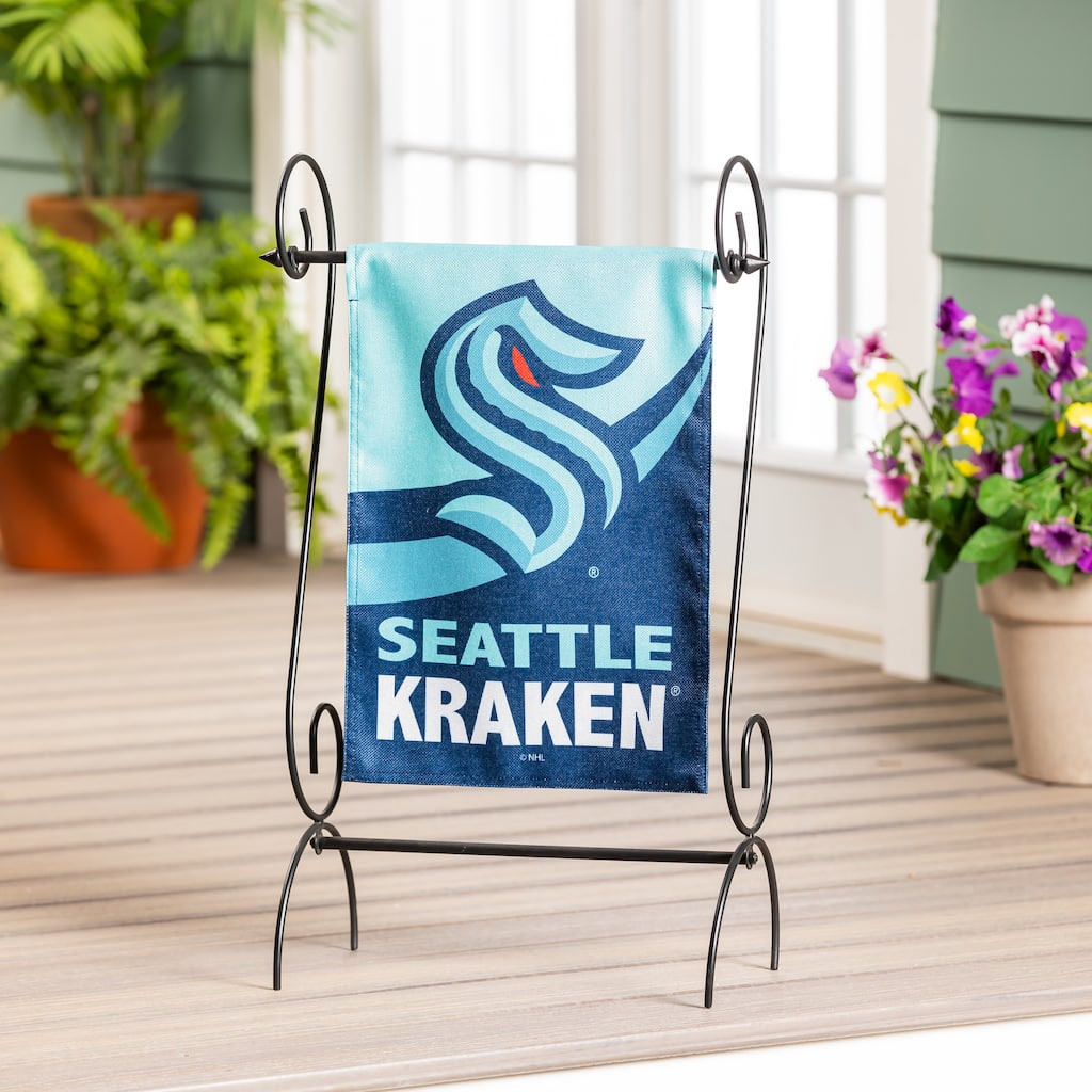 Seattle Kraken Burlap Flag Garden Size