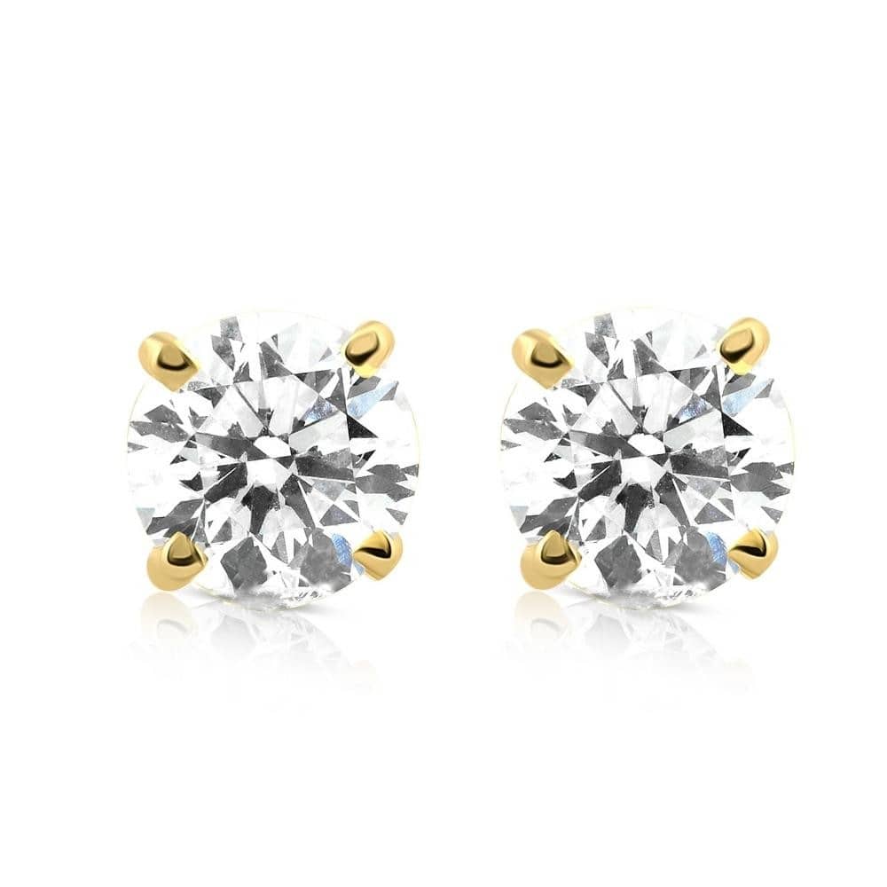 3/8ct Diamond Studs Yellow Gold