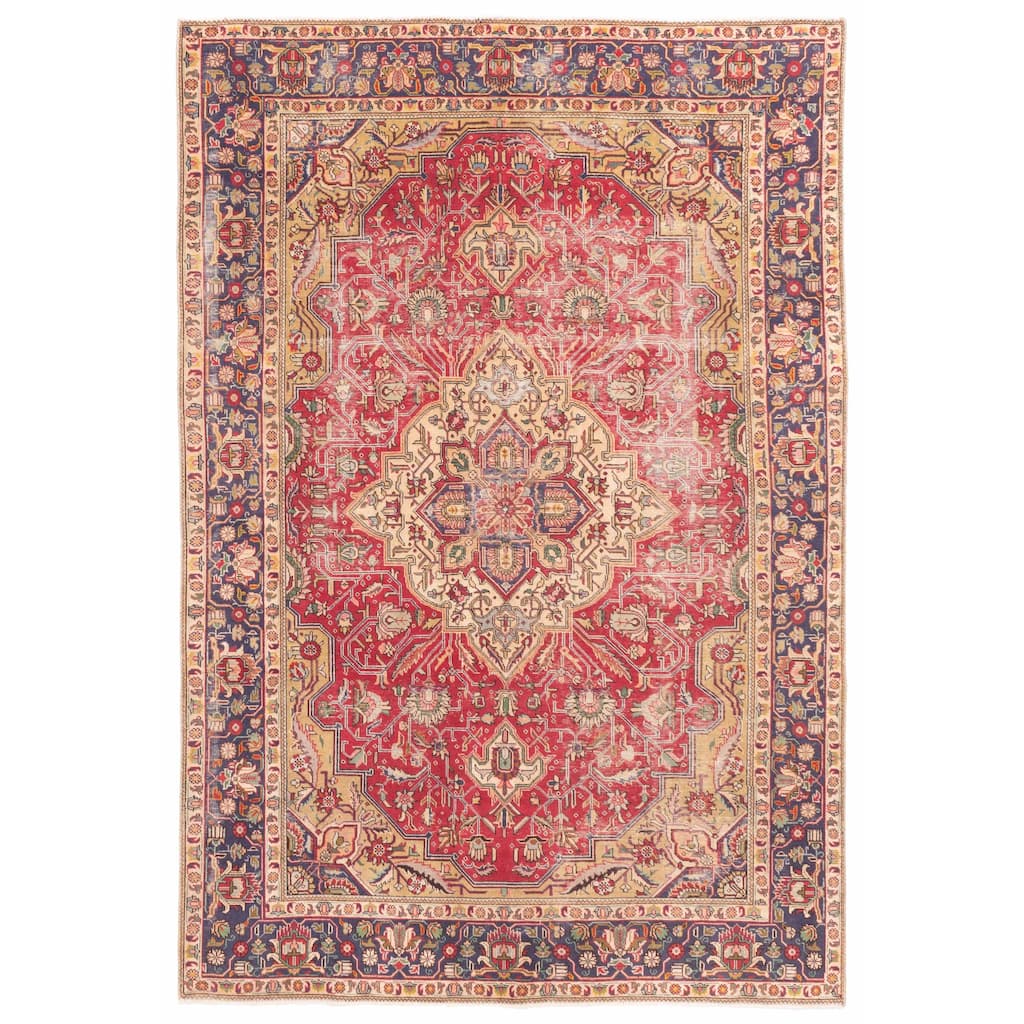 ECARPETGALLERY Hand-knotted Antalya Vintage Red Wool Rug - 6'5 x 9'6