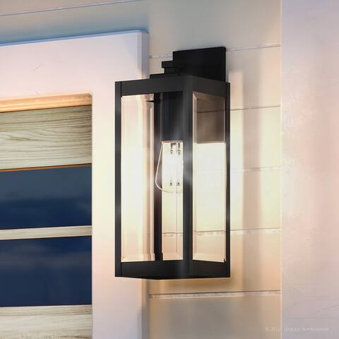 Luxury Modern Farmhouse Outdoor Wall Light, 20"H x 7"W, with Industrial Style, Estate Bronze, by Urban Ambiance