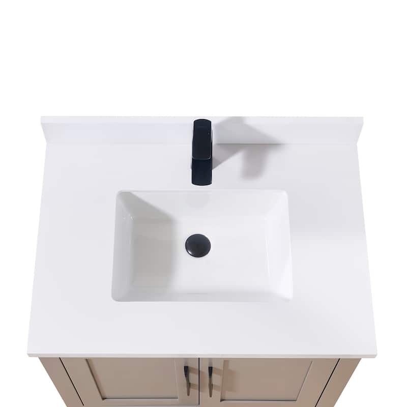 Altair Caorle Bathroom Vanity Countertop in Snow White Finish Without Cabinet