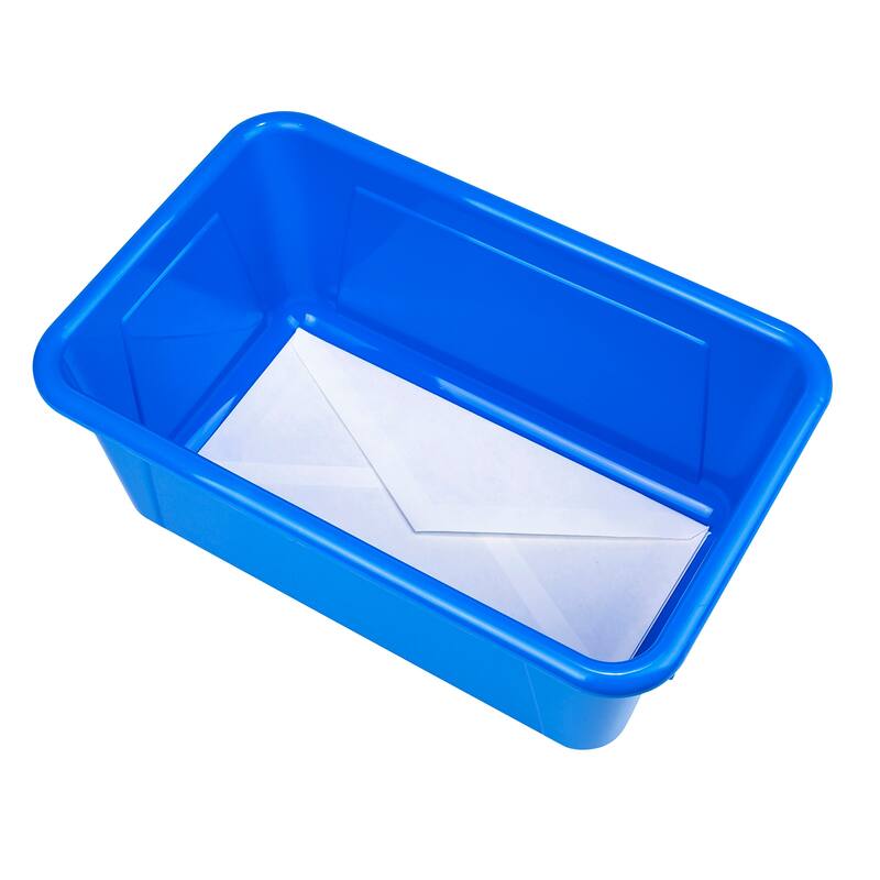 Storex Small Cubby Bin, Blue, Pack of 5