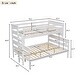 preview thumbnail 5 of 22, Twin over Full Size Solid Wood Bunk Bed with Ladder and Fence for Kids
