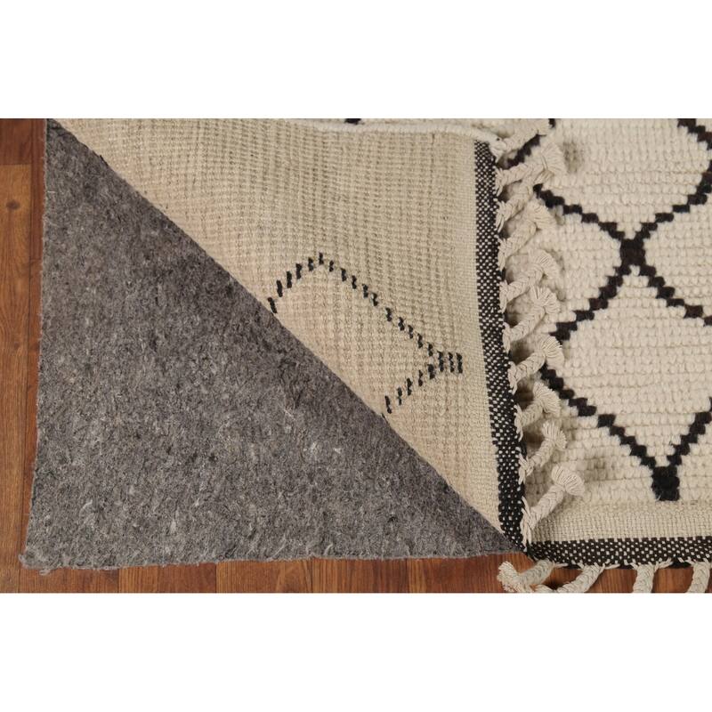 Trellis Moroccan Oriental Area Rug Handmade Modern Wool Carpet - 5'10"x 9'8"