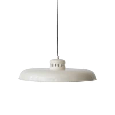 Hanging Metal Vintage Reproduction Pendant Lamp, 6' Cord, Cream Color - 24.0"L x 24.0"W x 6.0"H