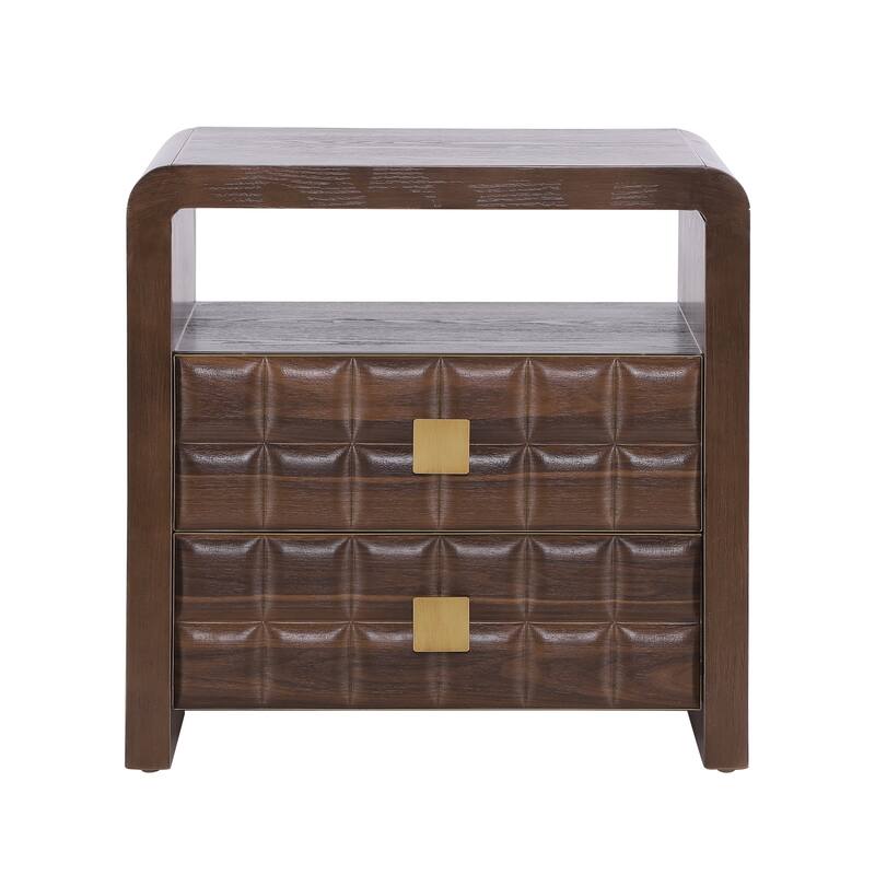 Christopher Knight Home - Walden Modern Wood Nightstand with Storage and Open Shelf