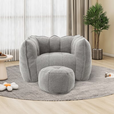 Lazy Bean Bag Couch Chairs for Adults with Ottoman