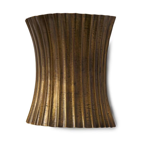 Letitia Gold Hammered Metal Fan Wall Sconce
