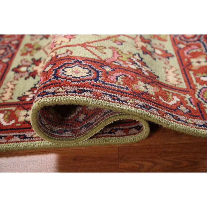 Light Green Heriz-Serapi Oriental Accent Rug Handmade Wool Carpet - 2'11"x 4'11"