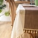 preview thumbnail 22 of 46, Enova Home 54"x 78" High Quality Rectangle Cotton and Linen Tablecloth with Tassels