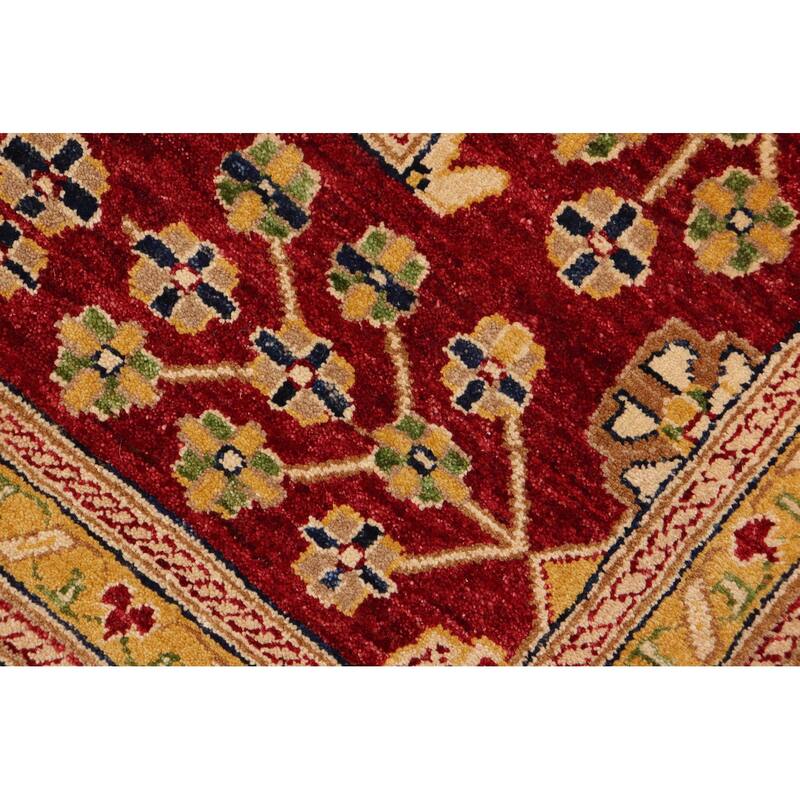 Boho Chic Ziegler Enedina Green Red Hand-Knotted Wool Rug - 11'10'' x 17'10''