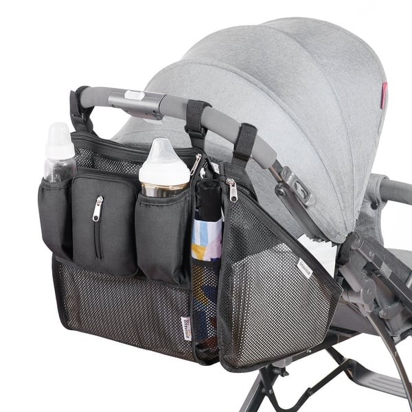 slide 2 of 8, Sunveno Mesh Stroller Organizer 2 Piece Set Black
