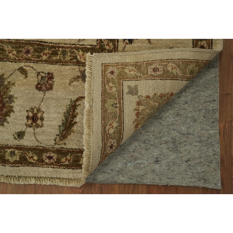 Hand Knotted Oriental 100% Wool Carpet Traditional Traditional Beige & Ivories Agra Area Rug - 10' 1'' X 7' 11''