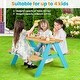 preview thumbnail 6 of 10, Children Outdoor Wooden Table with Bench Seats for Indoor and Outdoor Use - 35" x 14" x 20" (L x W x H)