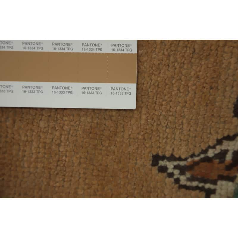 Hand Knotted Oriental 100% Wool Carpet Traditional Floral Oranges & Rust Tabriz Area Rug - 9' 4'' X 6' 9''