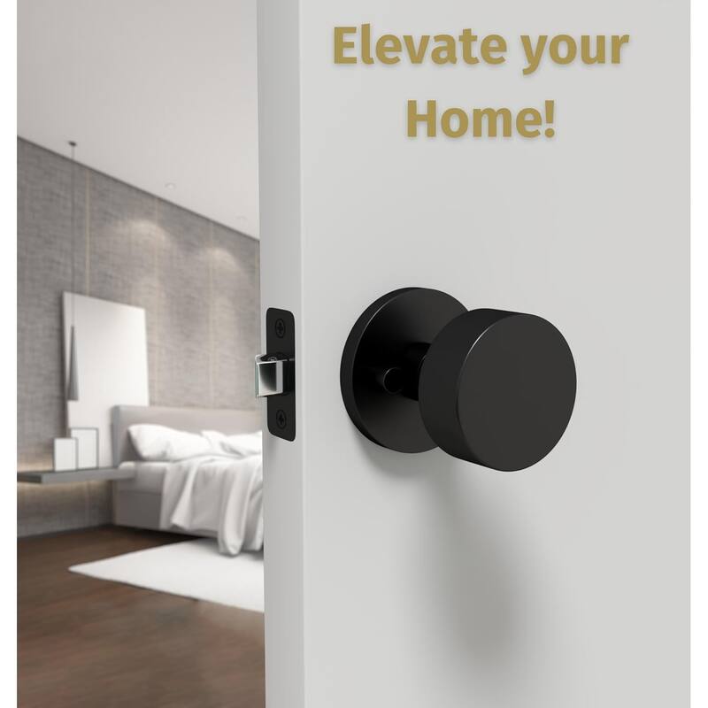 Mega Handles BUENA Privacy Door Knob | Keyless Lock | Reversible for Bedroom, Bathroom, Hallway, Closet | Stainless Steel