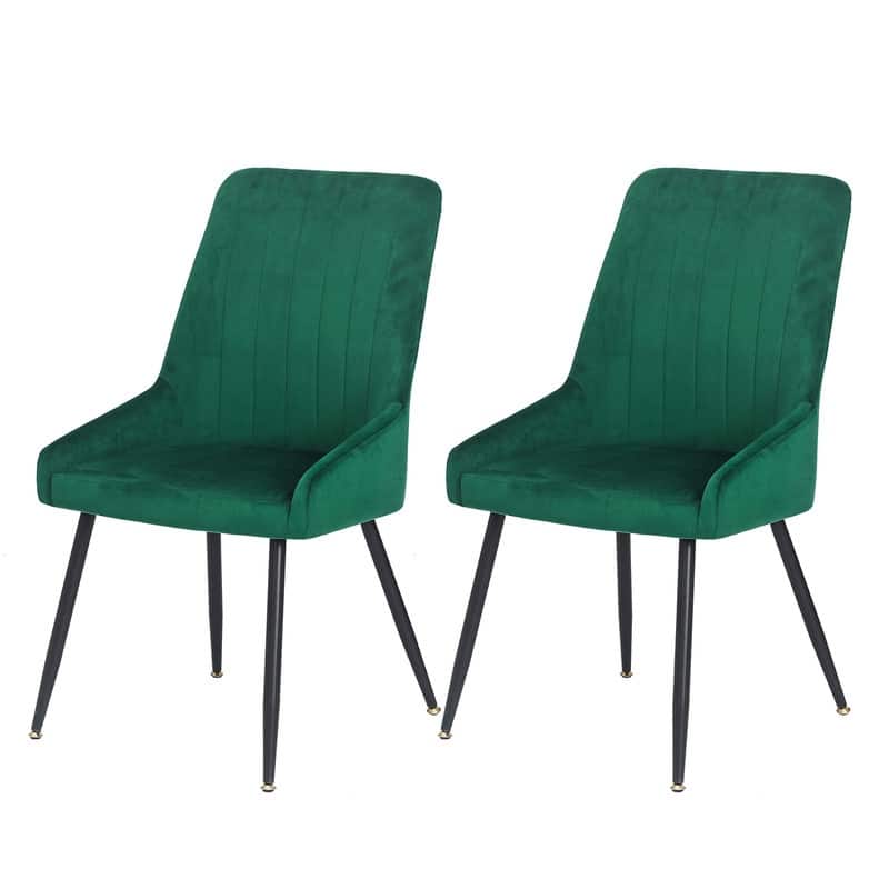 Adeco Set of 2 Accent Dining Chairs, Modern Elegant Velvet Chair