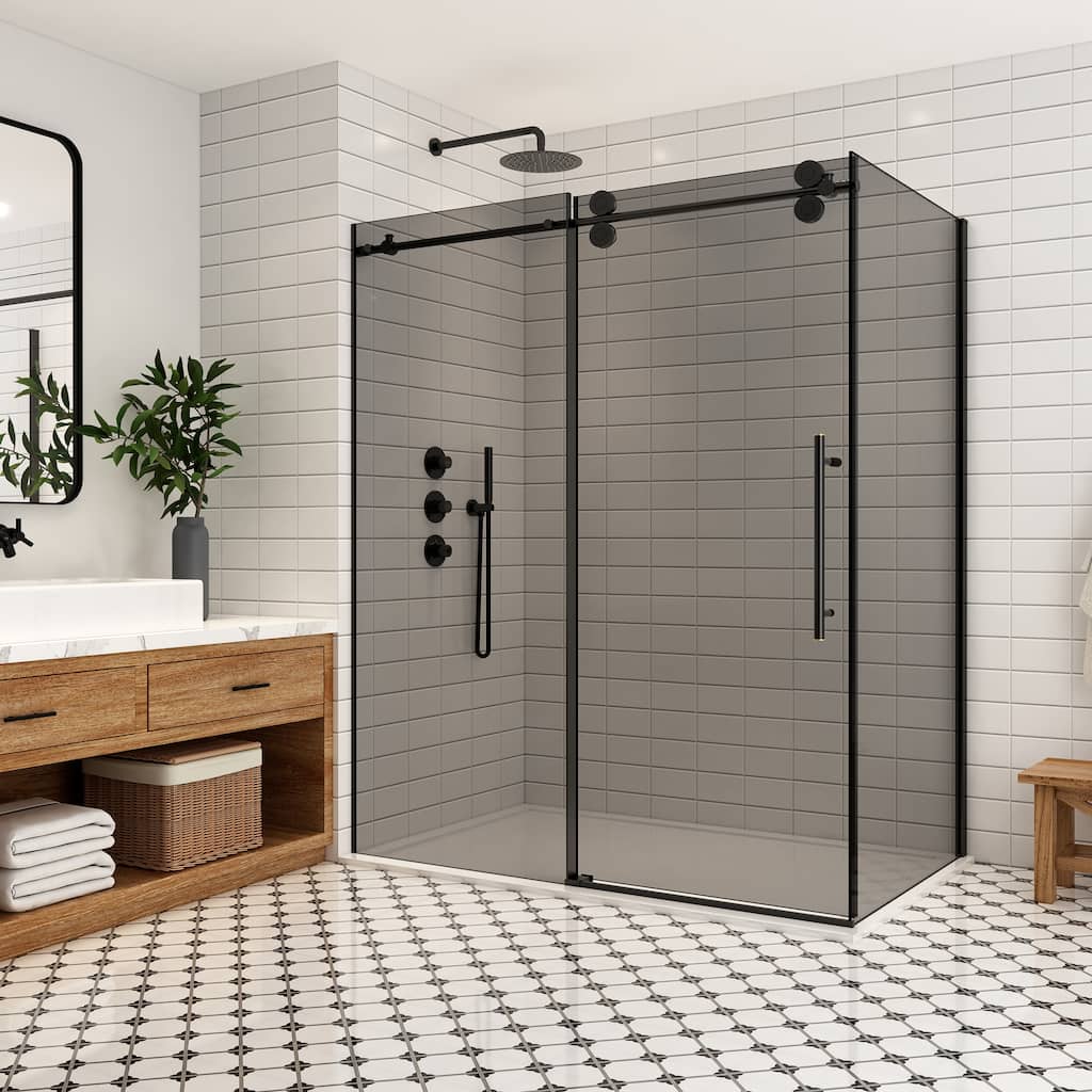 Echarri Rectangle Sliding Frameless Shower Enclosure with Tinted Glass