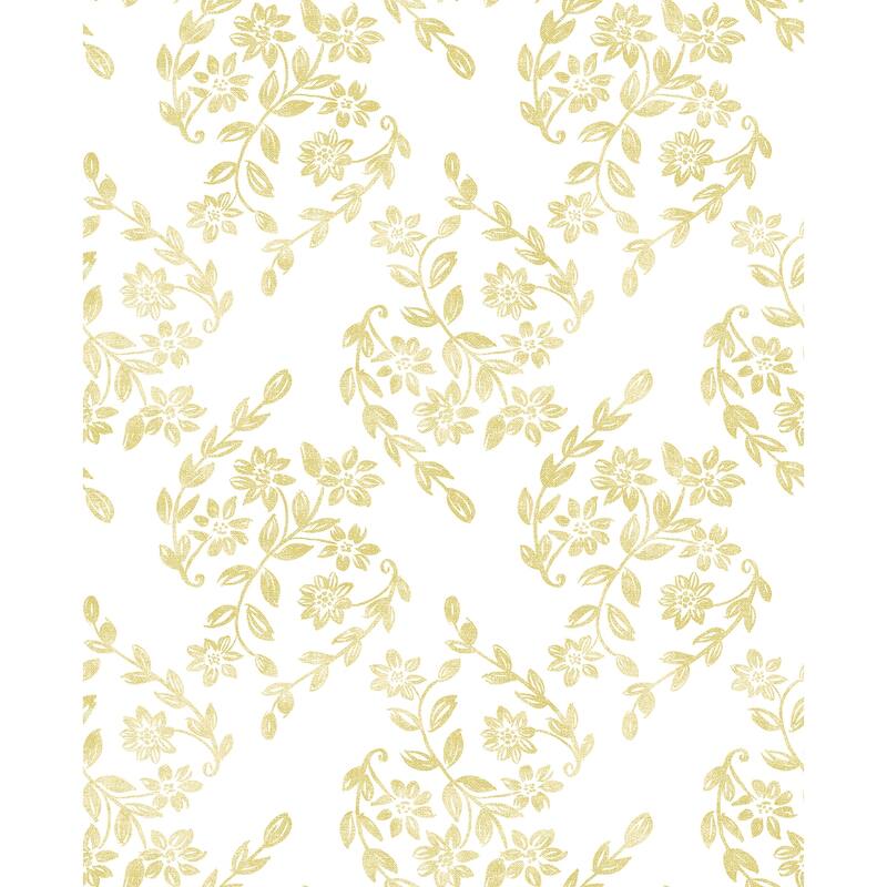 A-Street Prints Arabesque Mustard Floral Trail Wallpaper