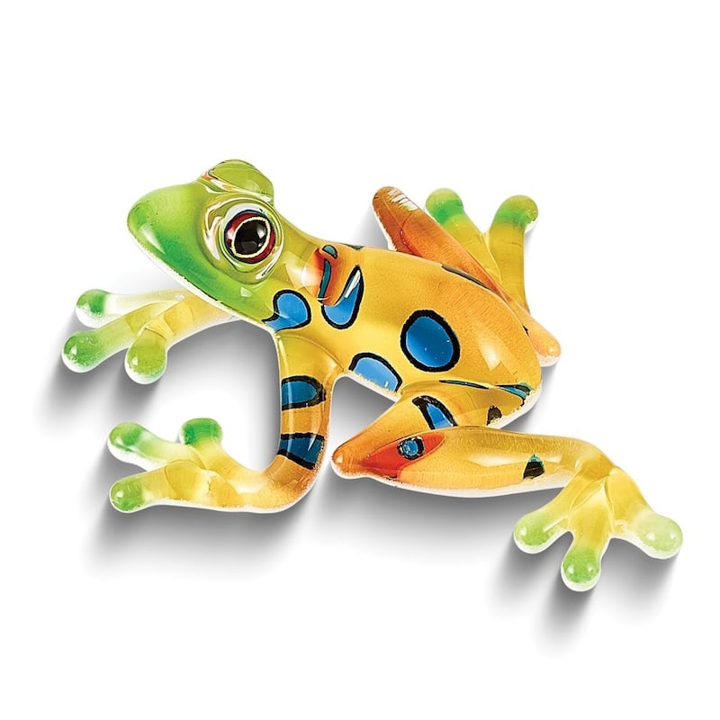 Curata Rain Forest Frog Handmade Colorful Glass Figurine - 1.5" 1.75"