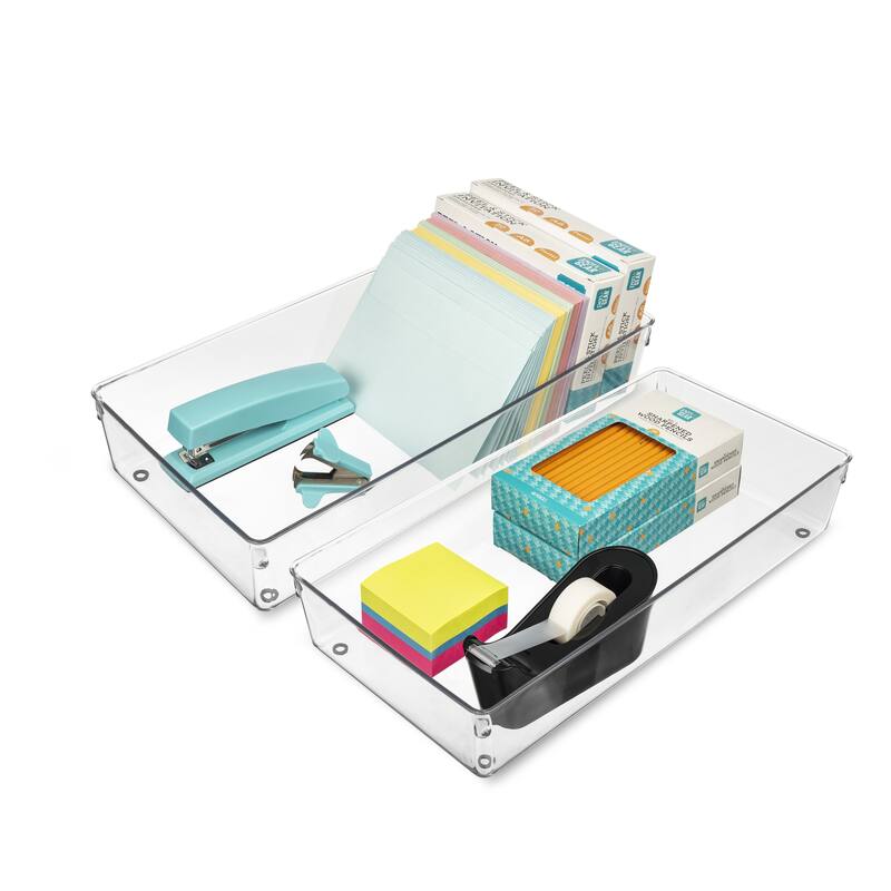 Sorbus Clear BPA-Free Drawer Organizer and Storage 2 Piece Set